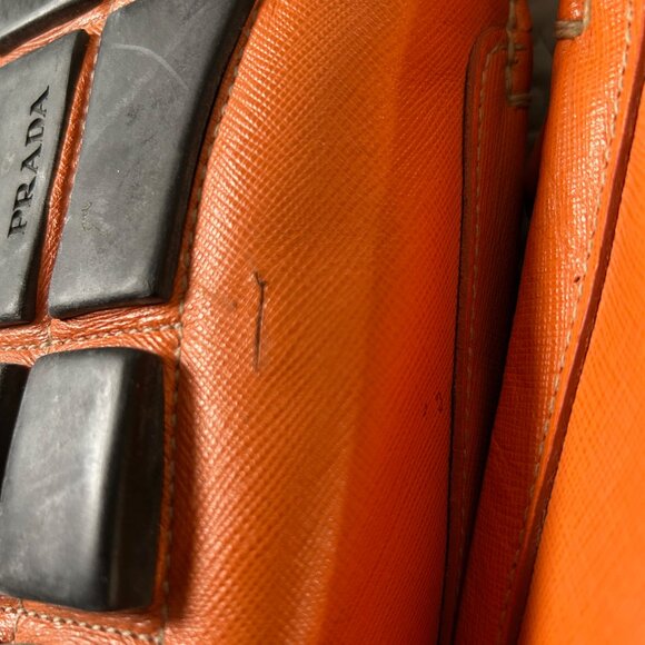 Prada Men's Orange Leather loafers/slip on Shoes, Size 13 / UK 12 Gently Used - Picture 5 of 10